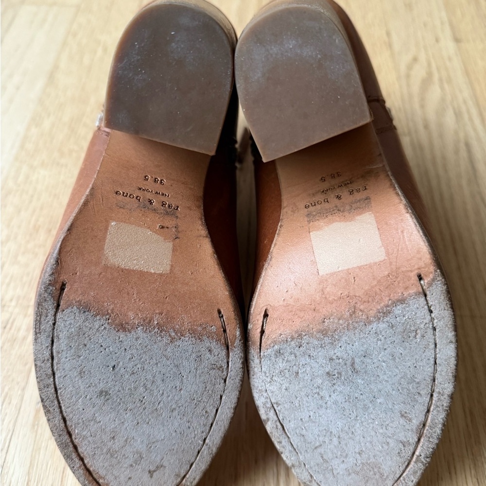 Rag & Bone Tan Leather Margot Booties, size 38.5 - Picture 4 of 7